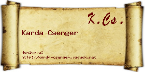 Karda Csenger névjegykártya